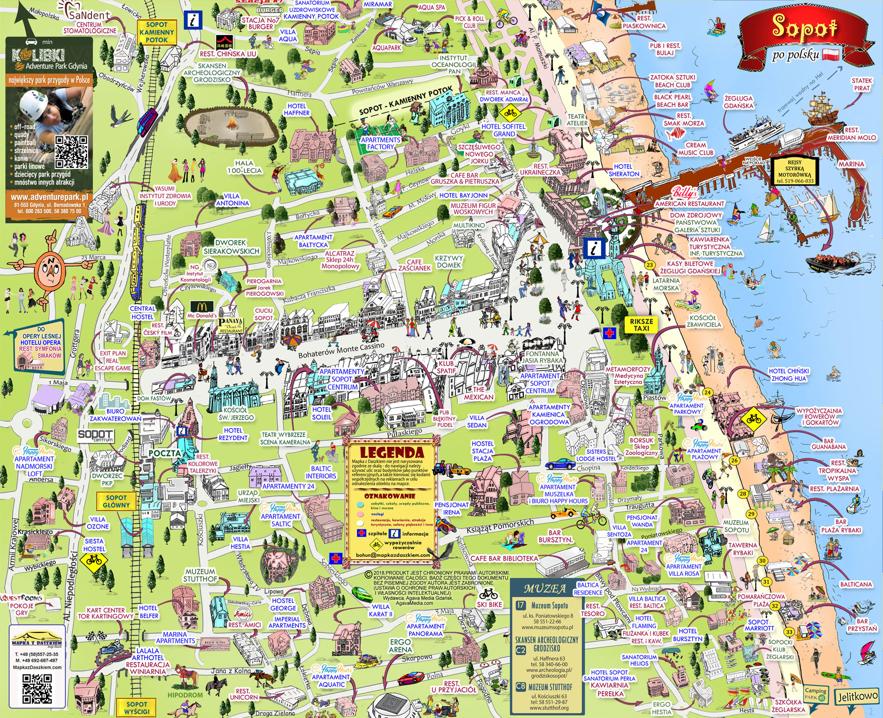 Ilustrowana Mapa Sopotu Mapka z Daszkiem